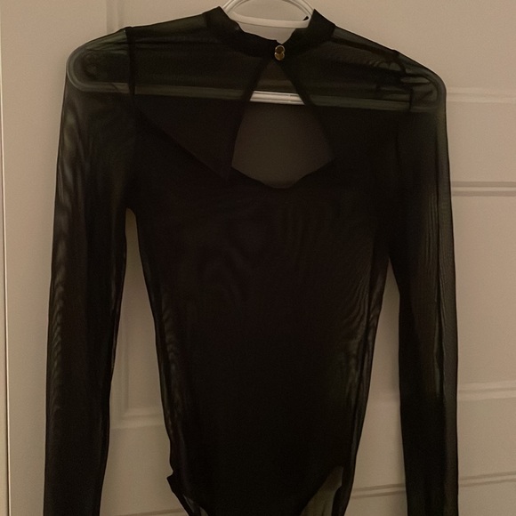 Sexy Black Mesh Bodysuit, Size Small - Picture 2 of 4